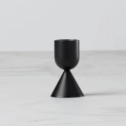 Onyx Brass Short Taper Candle Holder