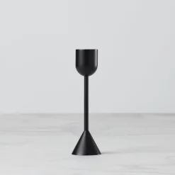 Onyx Brass Tall Taper Candle Holder