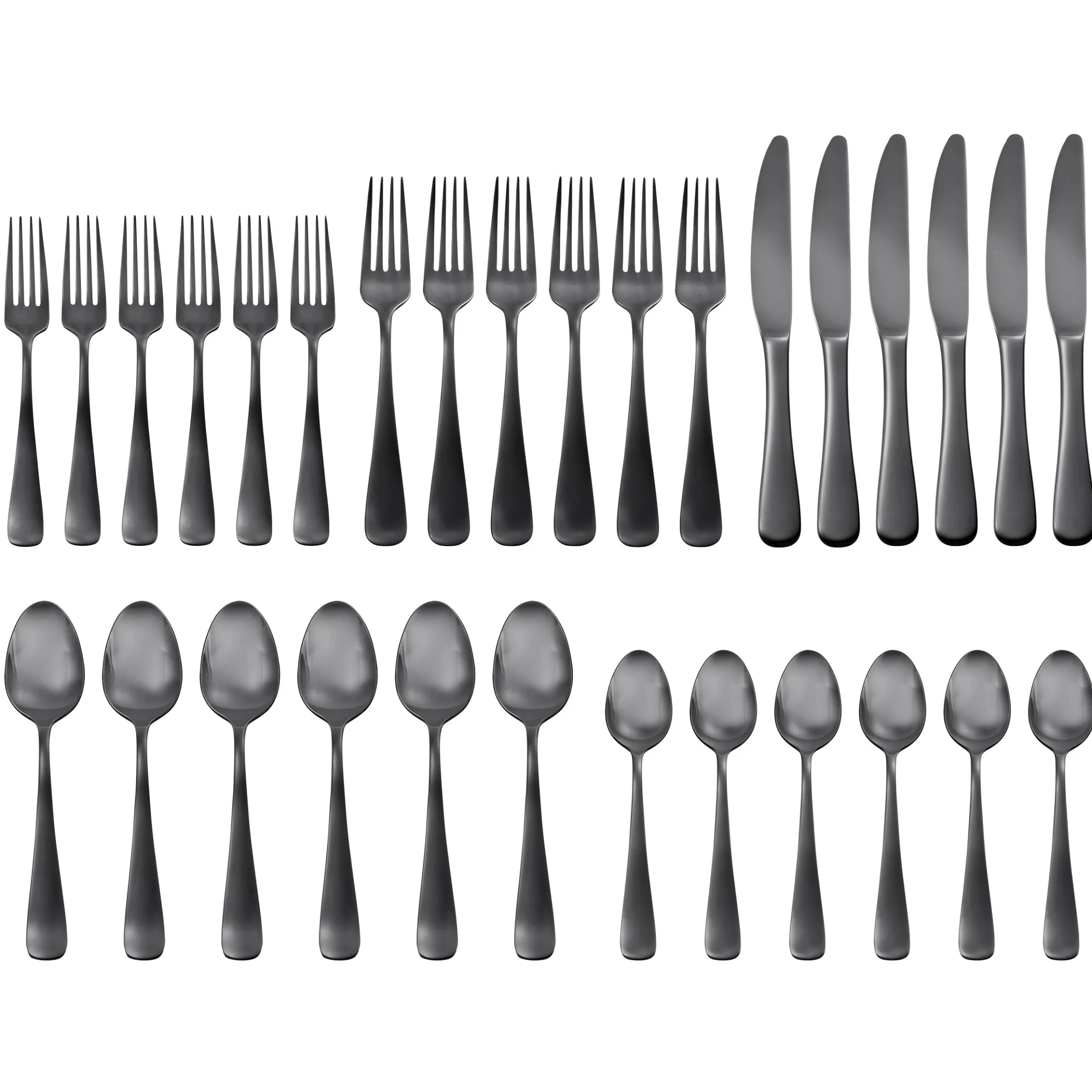 Opera Black Titanium 30-Piece Flatware Set