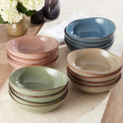 Organic Shades Blue Pasta Bowls, Set of 4