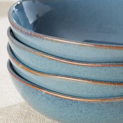 Organic Shades Blue Pasta Bowls, Set of 4