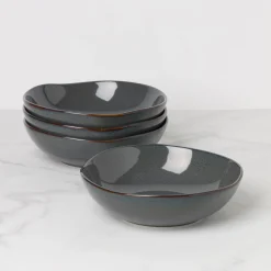 Organic Shades Gray Pasta Bowls, Set of 4
