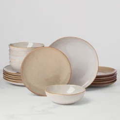 Organic Shades Oatmeal 18-Piece Dinnerware Set