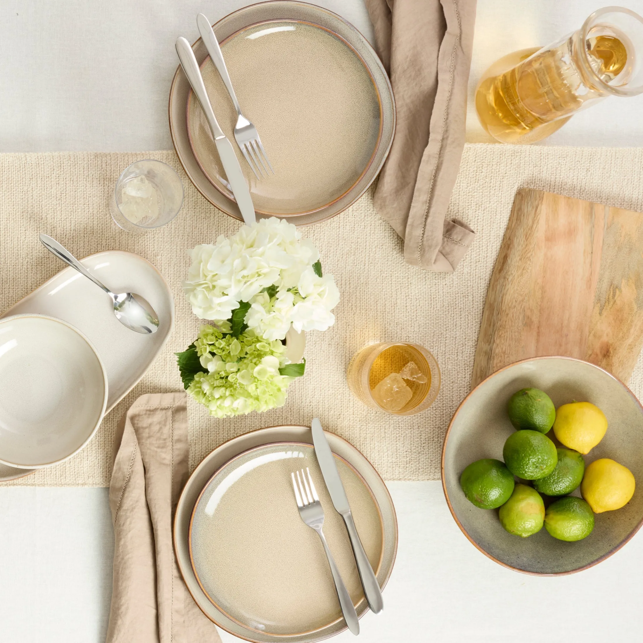 Organic Shades Oatmeal 12-Piece Dinnerware Set