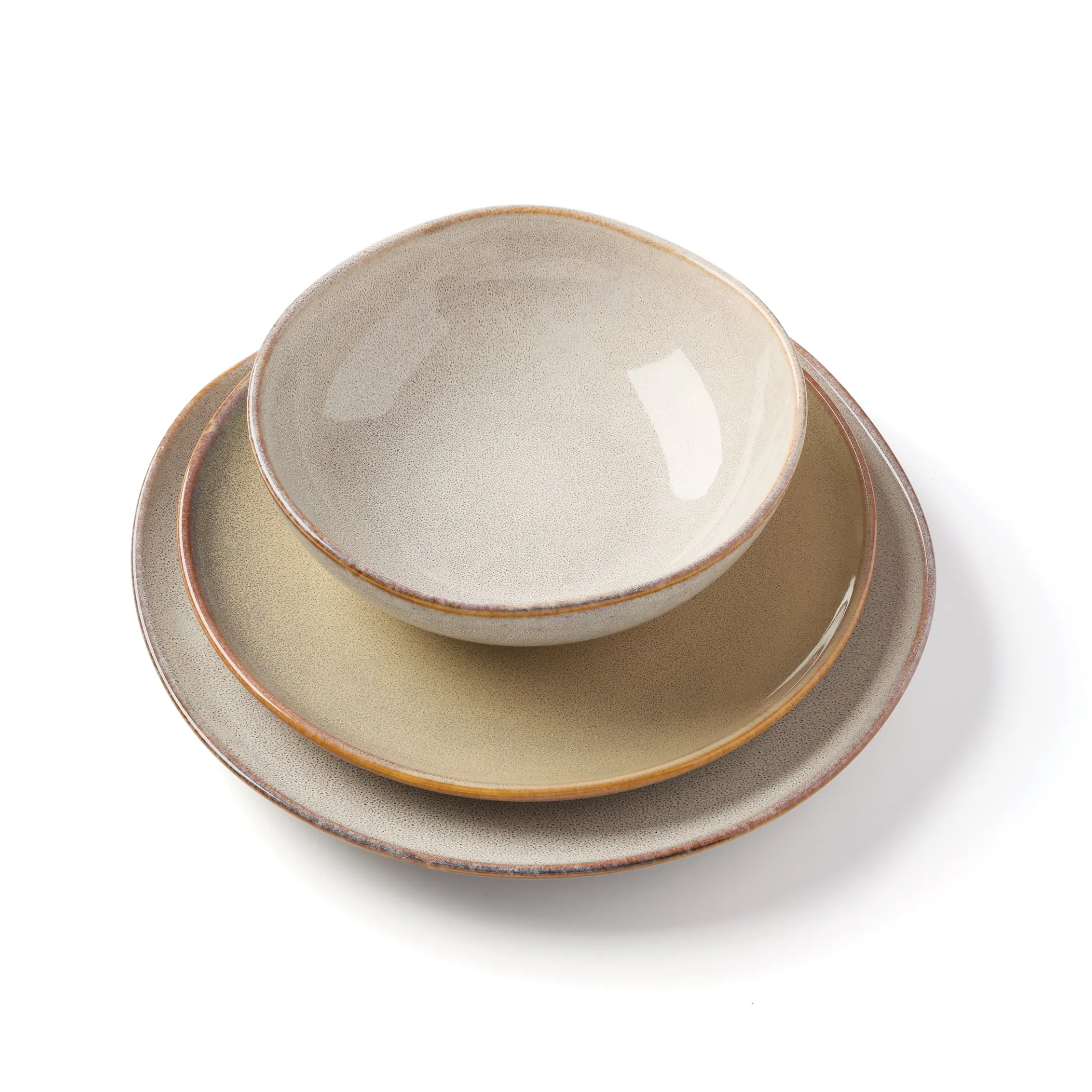 Organic Shades Oatmeal 12-Piece Dinnerware Set