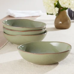 Organic Shades Sage Green Pasta Bowls, Set of 4