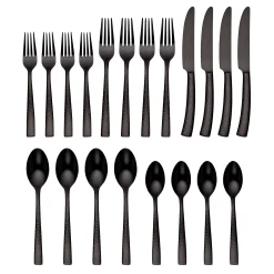Paris Hammered Gunmetal Titanium 20-Piece Flatware Set