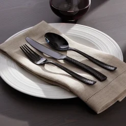 Paris Hammered Gunmetal Titanium 20-Piece Flatware Set