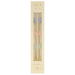Pastel Flowers Taper Candles, Set of 2