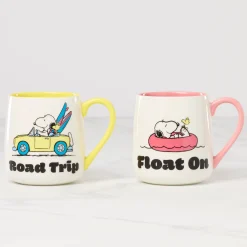 Peanuts Mugs Road Trip-Float On, Set of 2