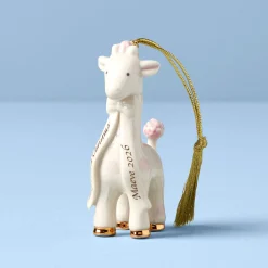 Personalized Baby's Pink Giraffe Ornament