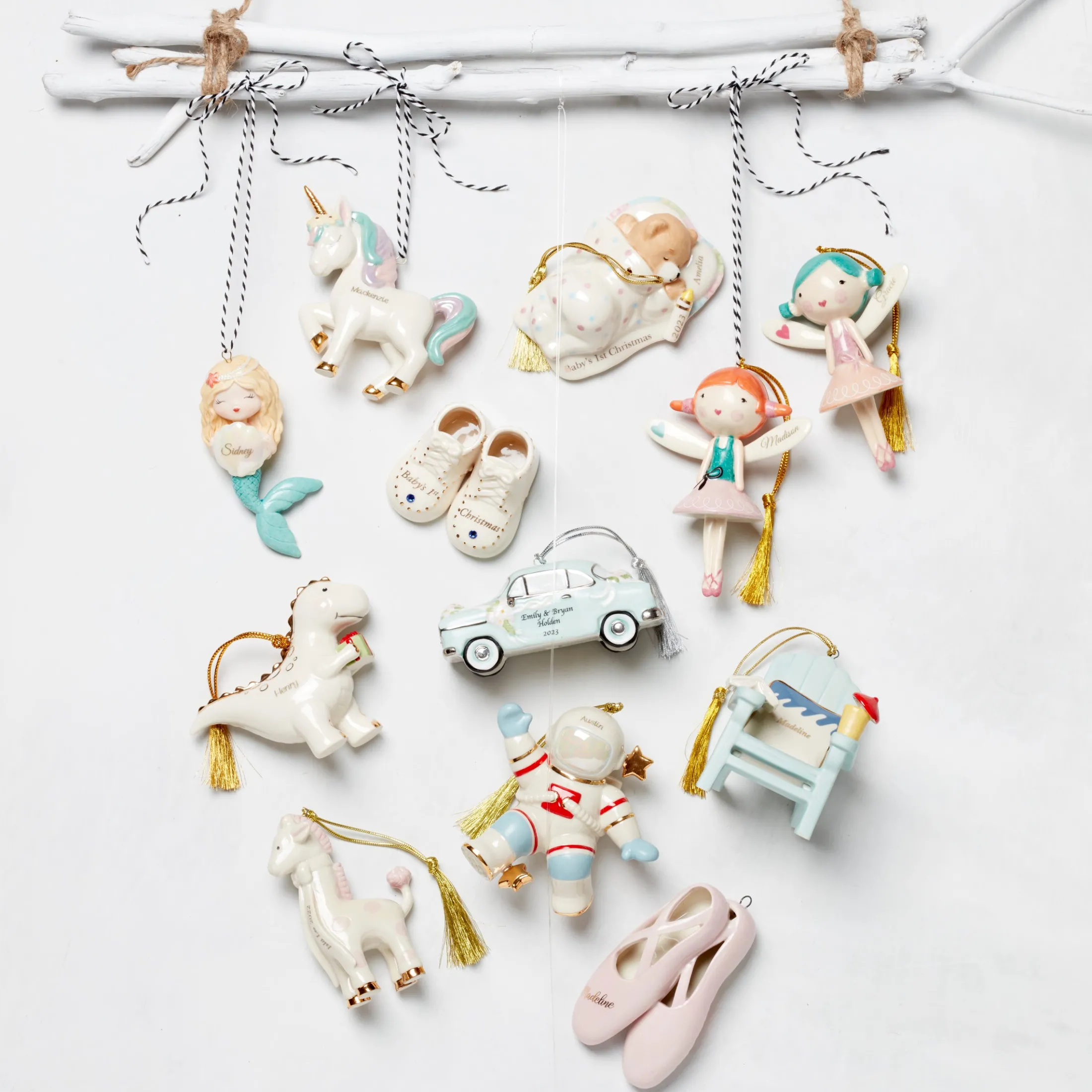 Personalized Baby's 1st Christmas Cuddles & Hugs Teddy Bear Ornament