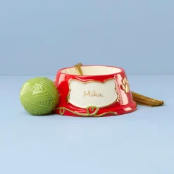 Personalized Cat Bowl Ornament