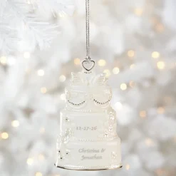 Personalized Celebrate Love Wedding Cake Ornament
