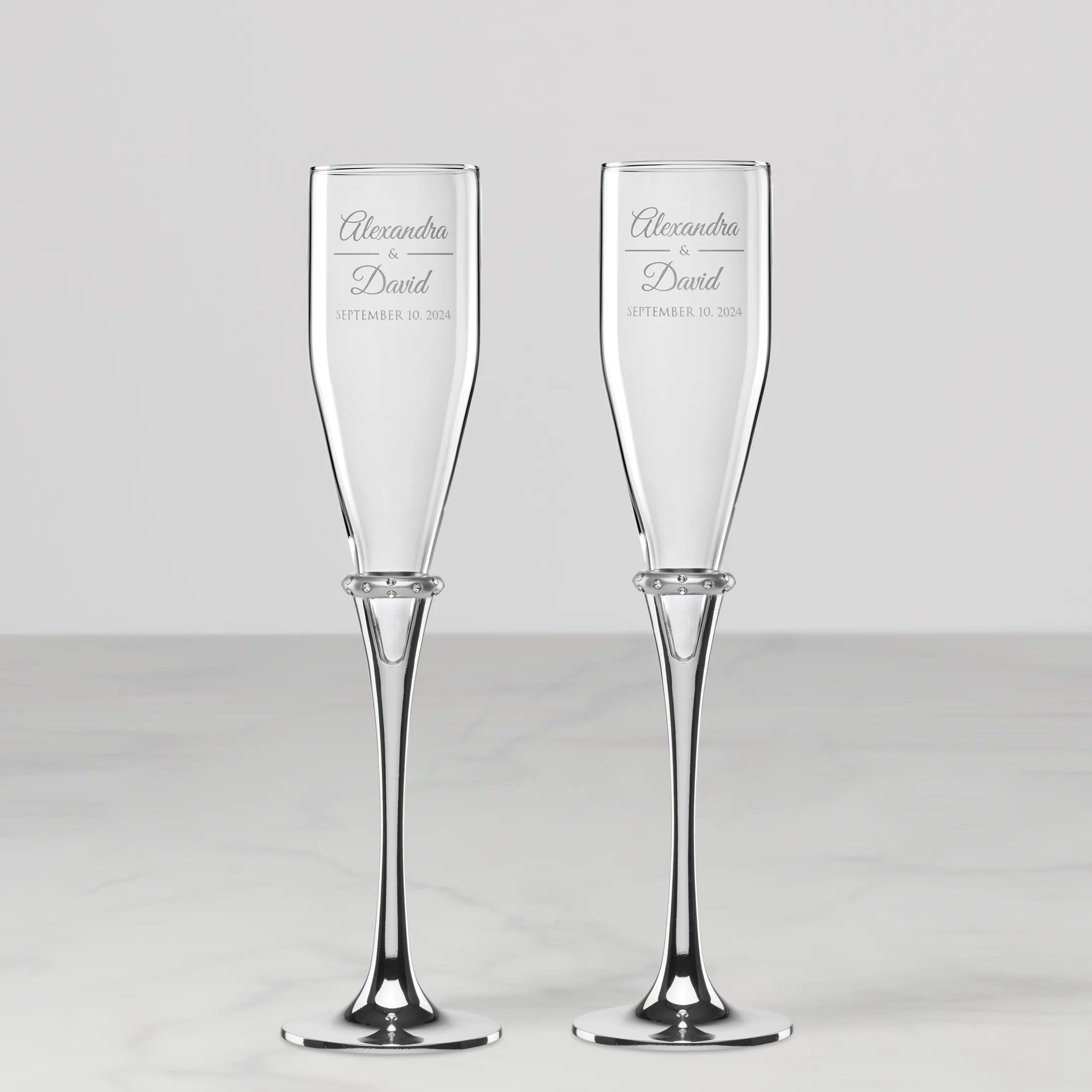 Personalized Devotion Toasting Flute, Set of 2