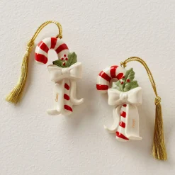 Personalized Forever Friends Candy Cane 2-Piece Ornament Set