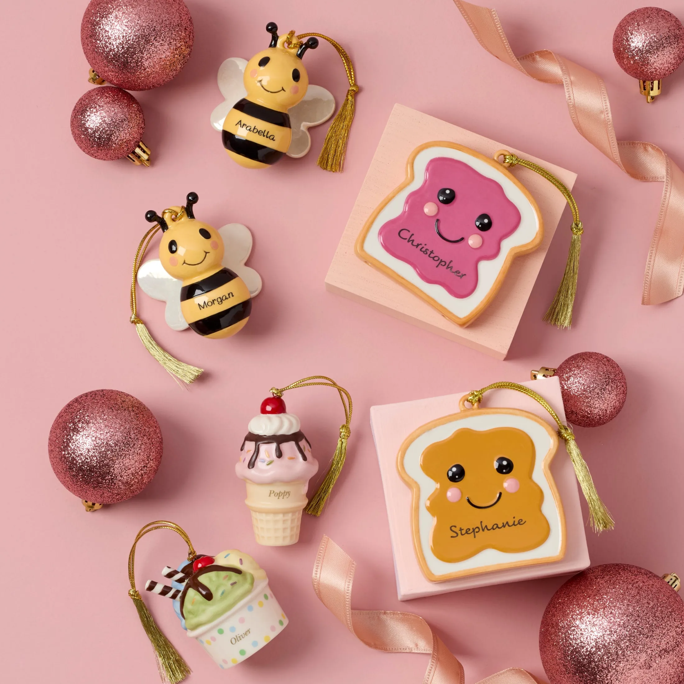 Personalized Forever Friends Ice Cream 2-Piece Ornament Set