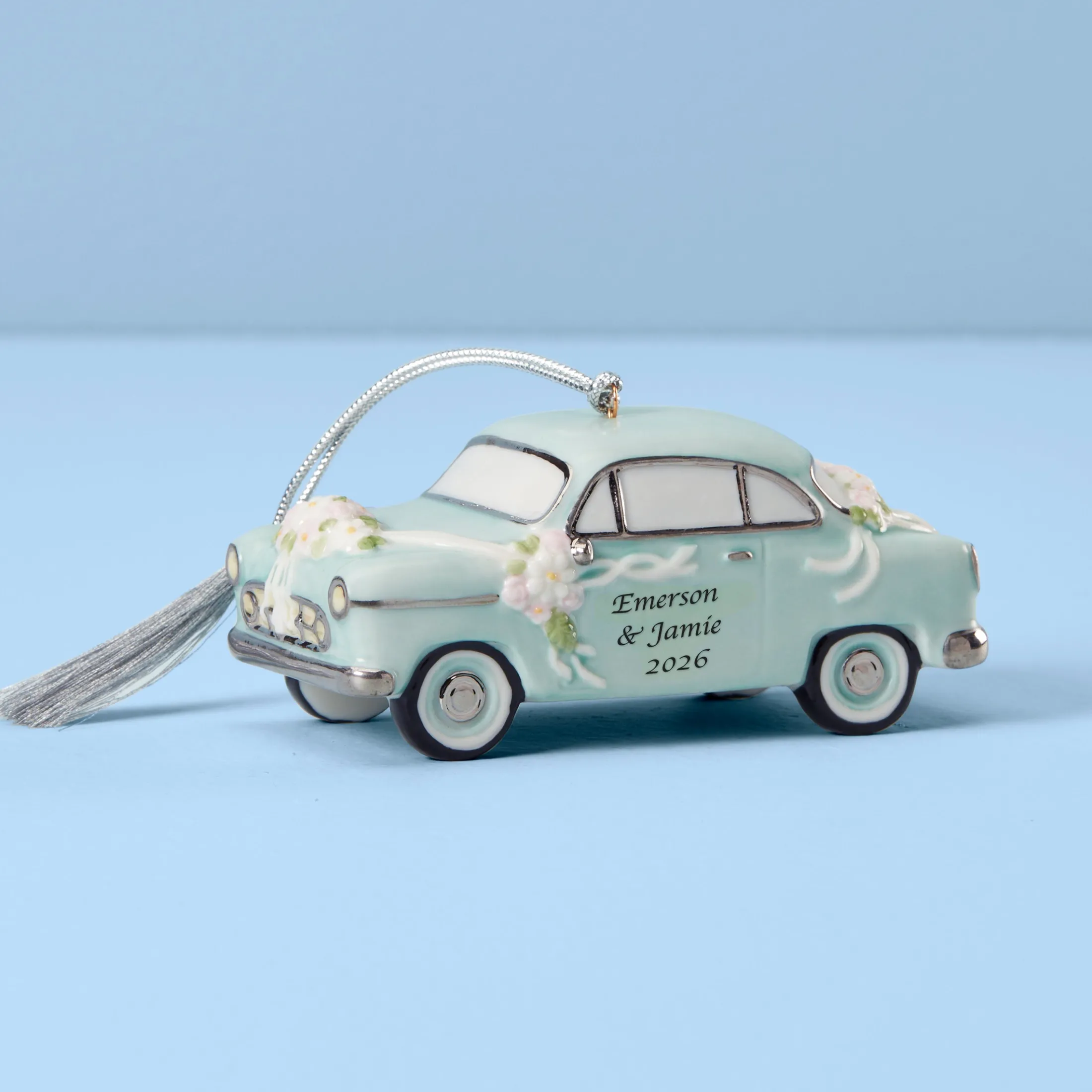 Personalized Just Married Car Ornament