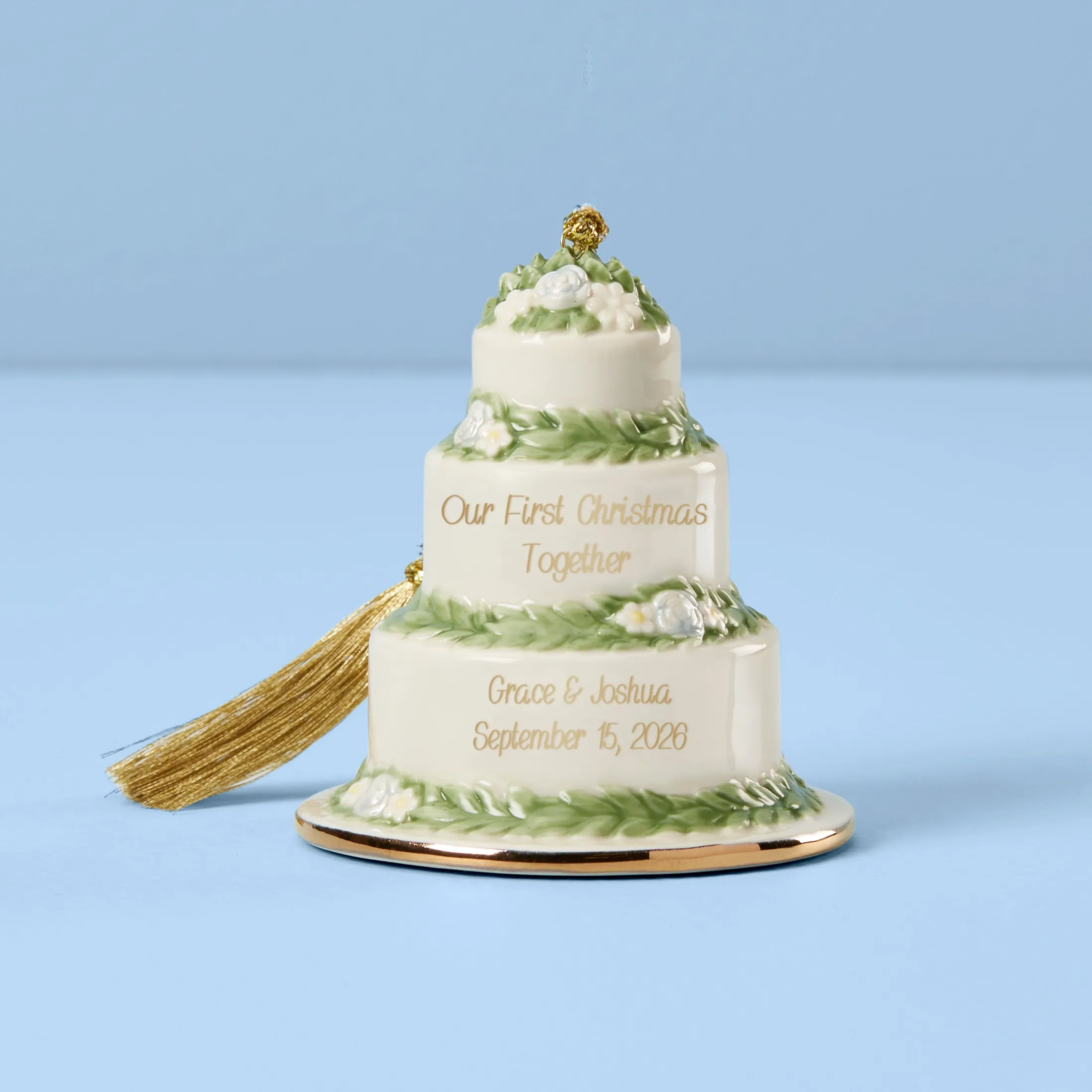 Personalized 1st Christmas Cake Ornament