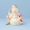 Personalized Winter Snowman Pink Ornament