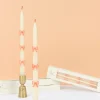 Pink Bow Taper Candles, Set of 2