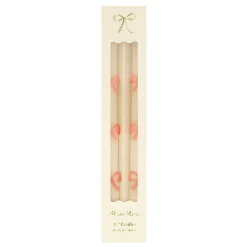 Pink Bow Taper Candles, Set of 2