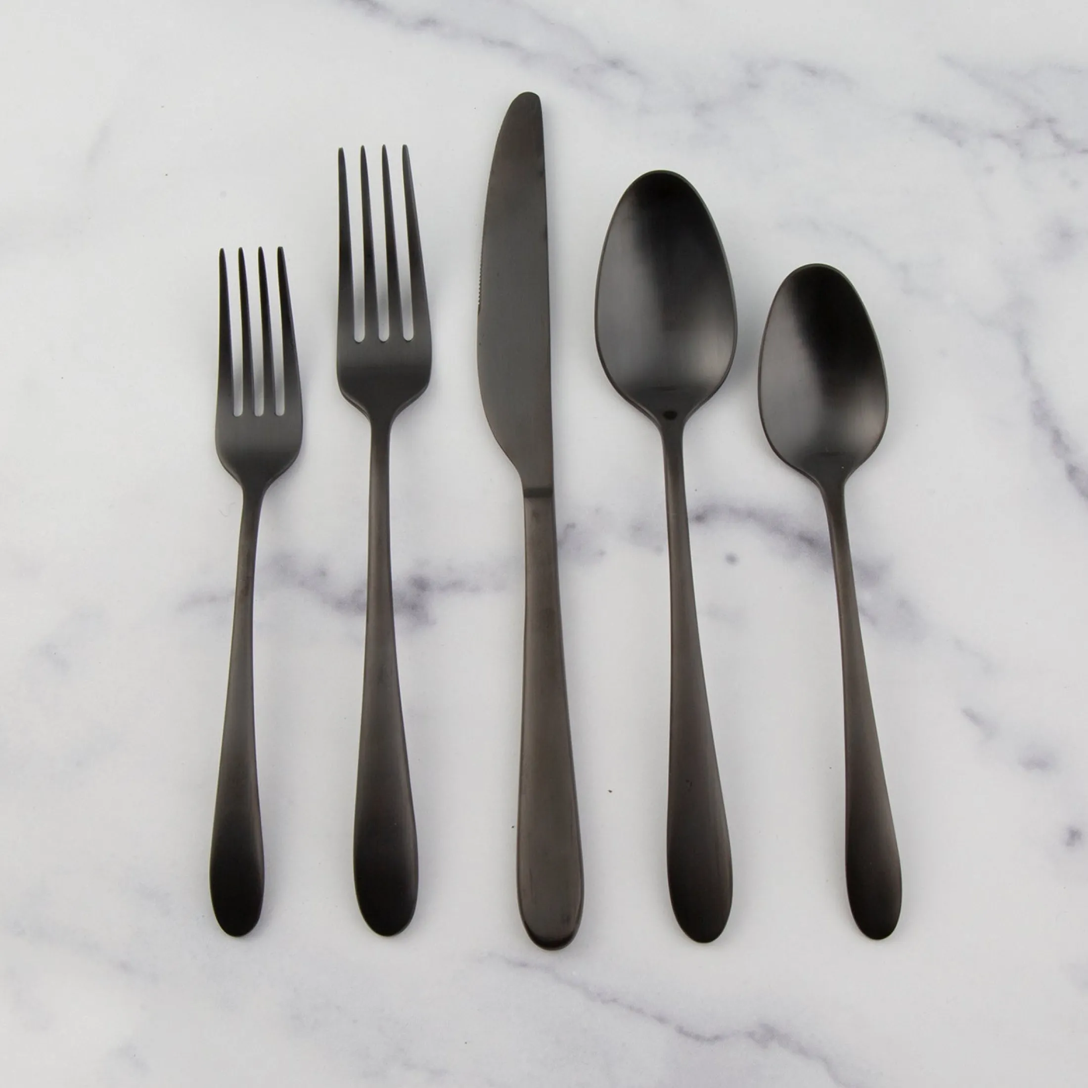 Poet Black Satin 20-Piece Flatware Set