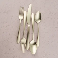 Poet Champagne Satin 20-Piece Flatware Set