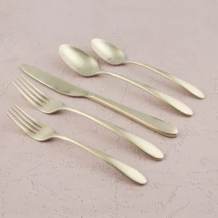 Poet Champagne Satin 20-Piece Flatware Set