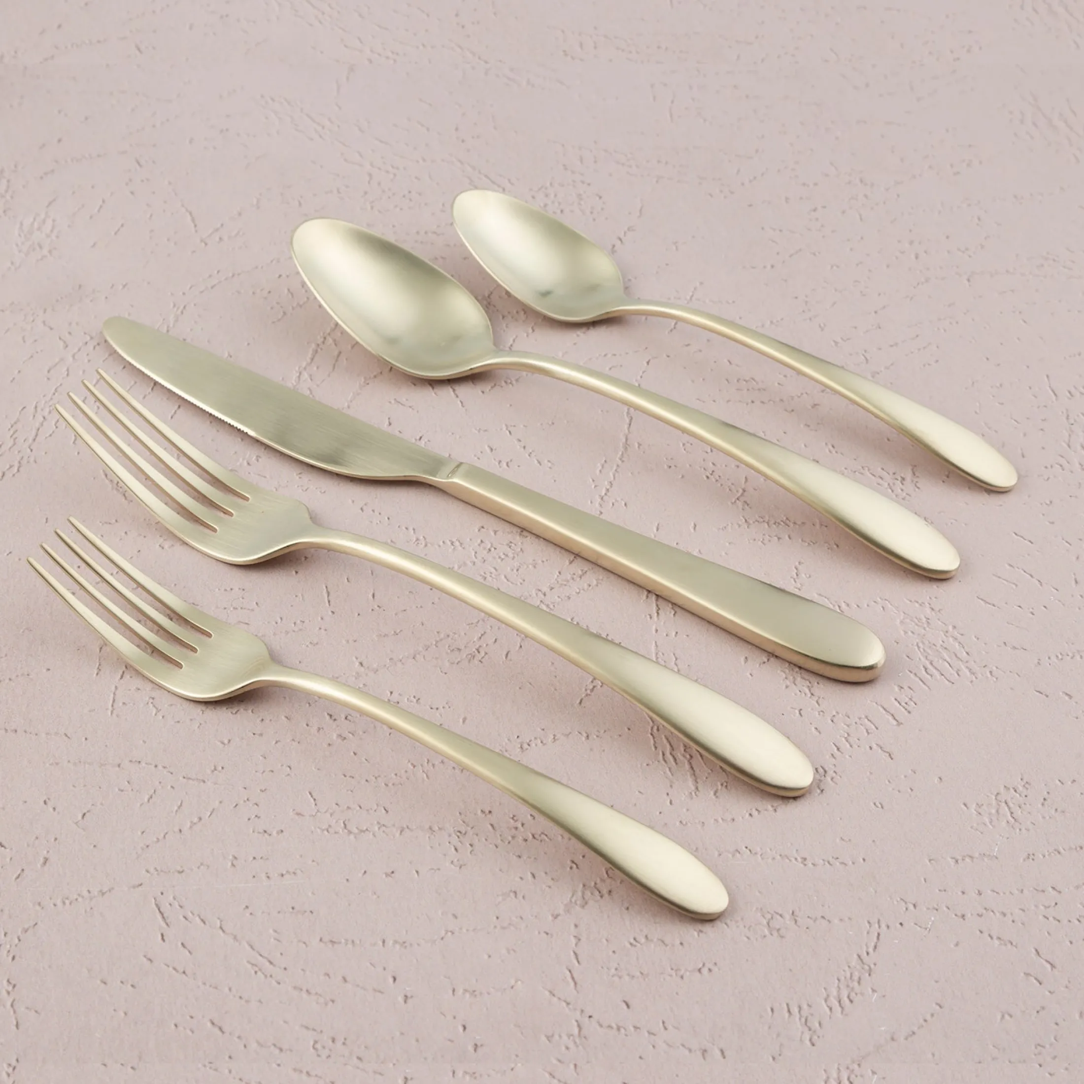 Poet Champagne Satin 20-Piece Flatware Set