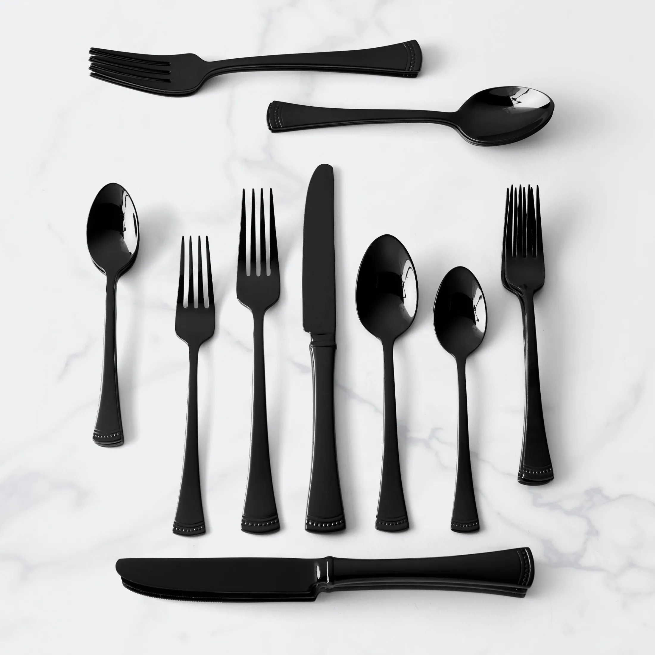 Portola Black Mirror 20-Piece Flatware Set