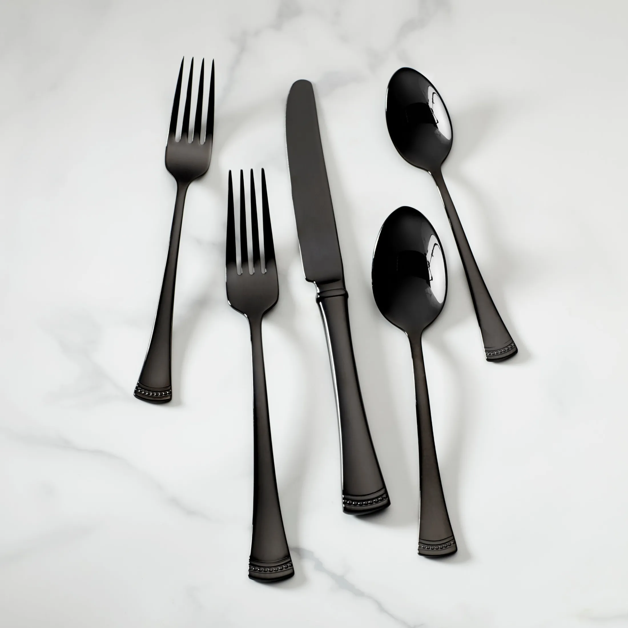 Portola Black Mirror 20-Piece Flatware Set