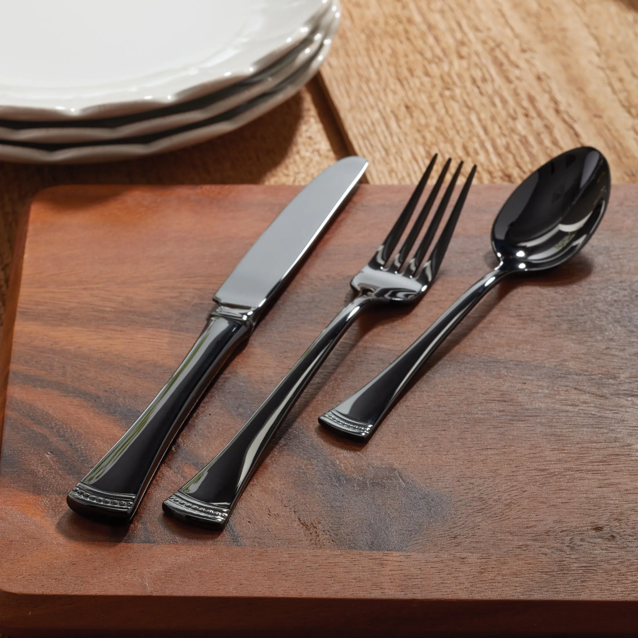 Portola Black Mirror 20-Piece Flatware Set