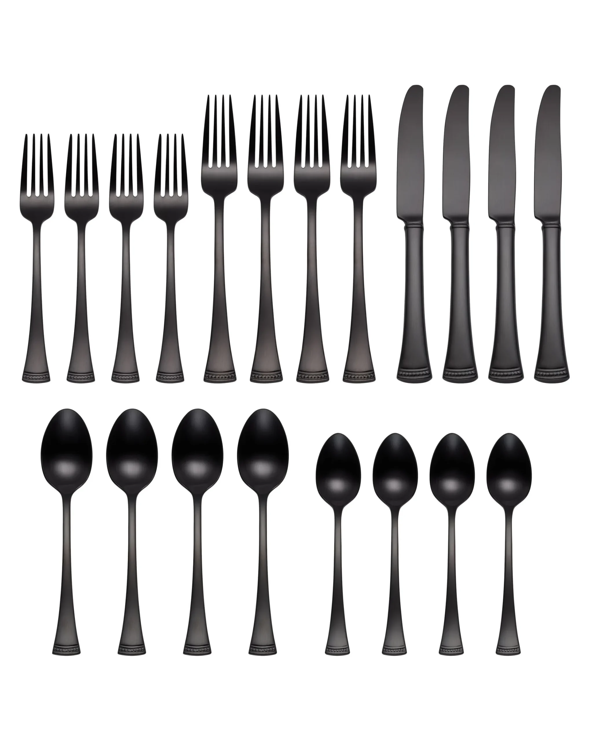 Portola Black Satin 20-Piece Flatware Set