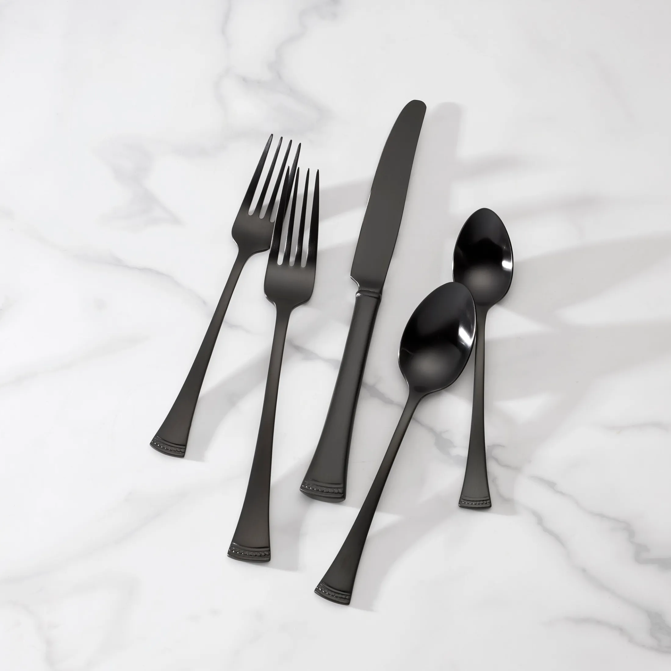 Portola Black Satin 20-Piece Flatware Set