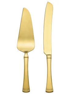 Portola Gold Satin 2-Piece Dessert Set