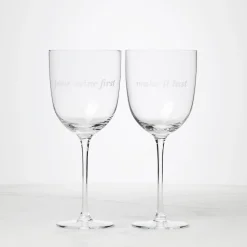 Pour Mine & Make It Last Wine Glasses, Set of 2