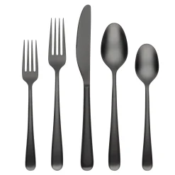 Rafael Black Satin 20-Piece Flatware Set