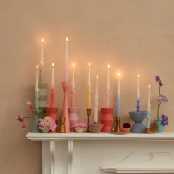 Rainbow Twisted Table Candles, Set of 8