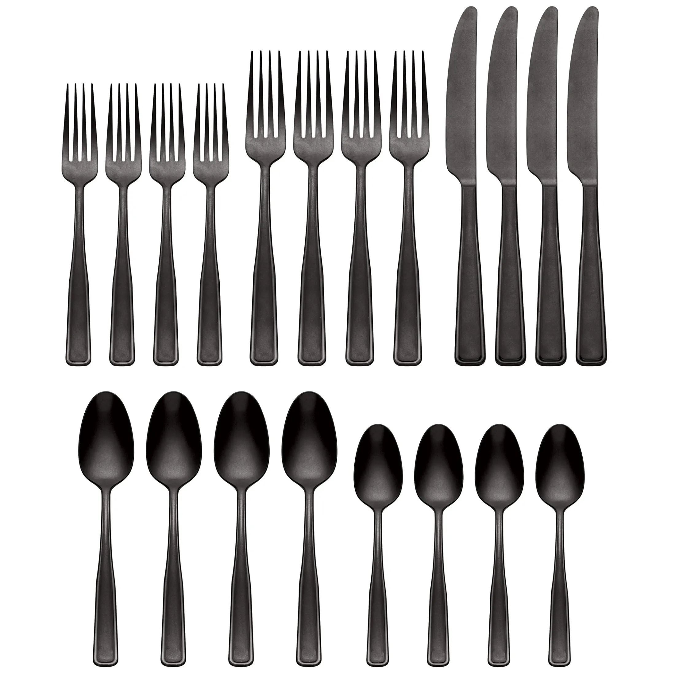 Reid Black Vintage 20-Piece Flatware Set