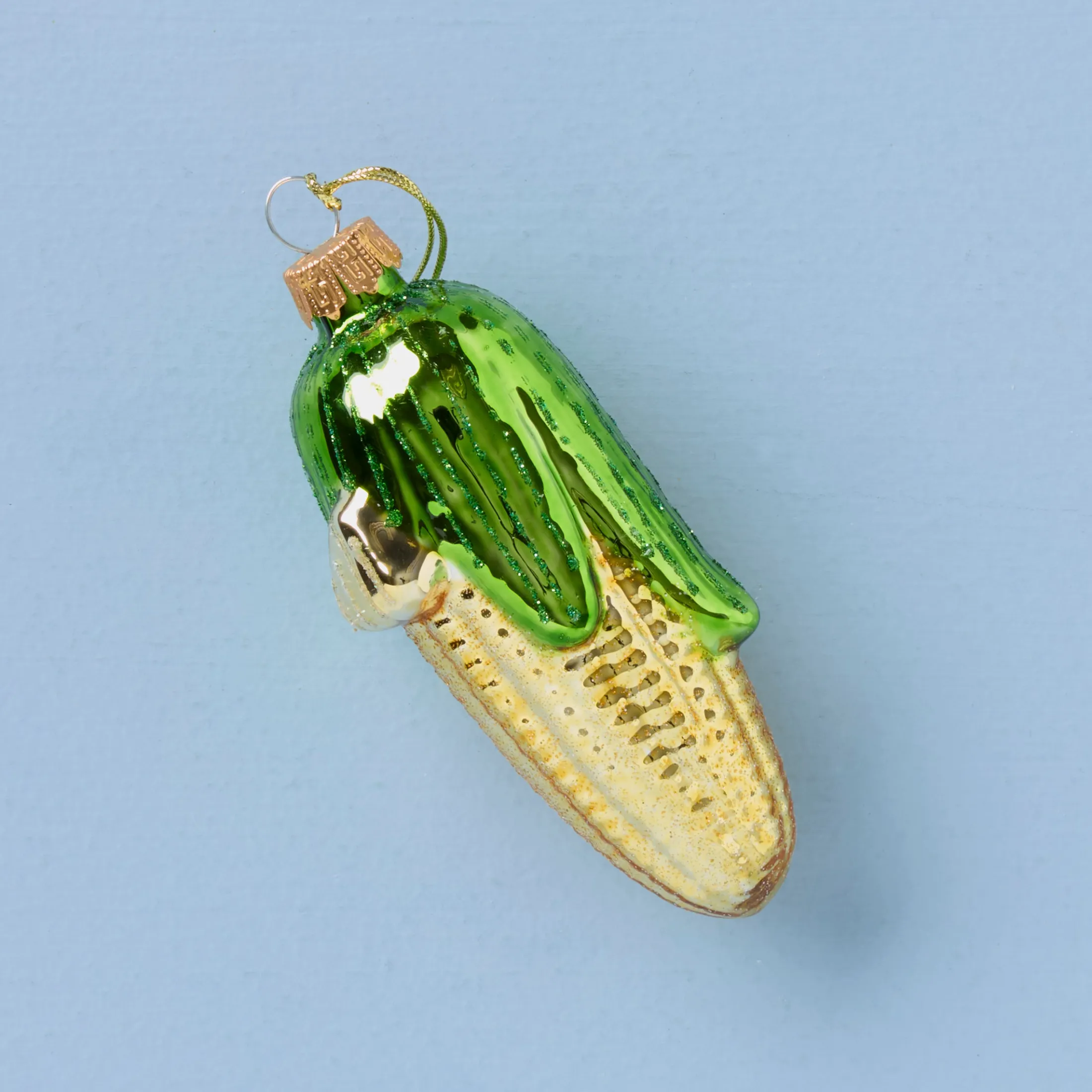 Retro Blown Glass Corn On The Cob Ornament