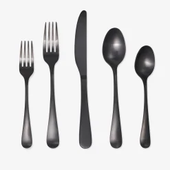 Rhiannon Black Satin 20-Piece Flatware Set