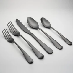 Rhiannon Black Satin 20-Piece Flatware Set