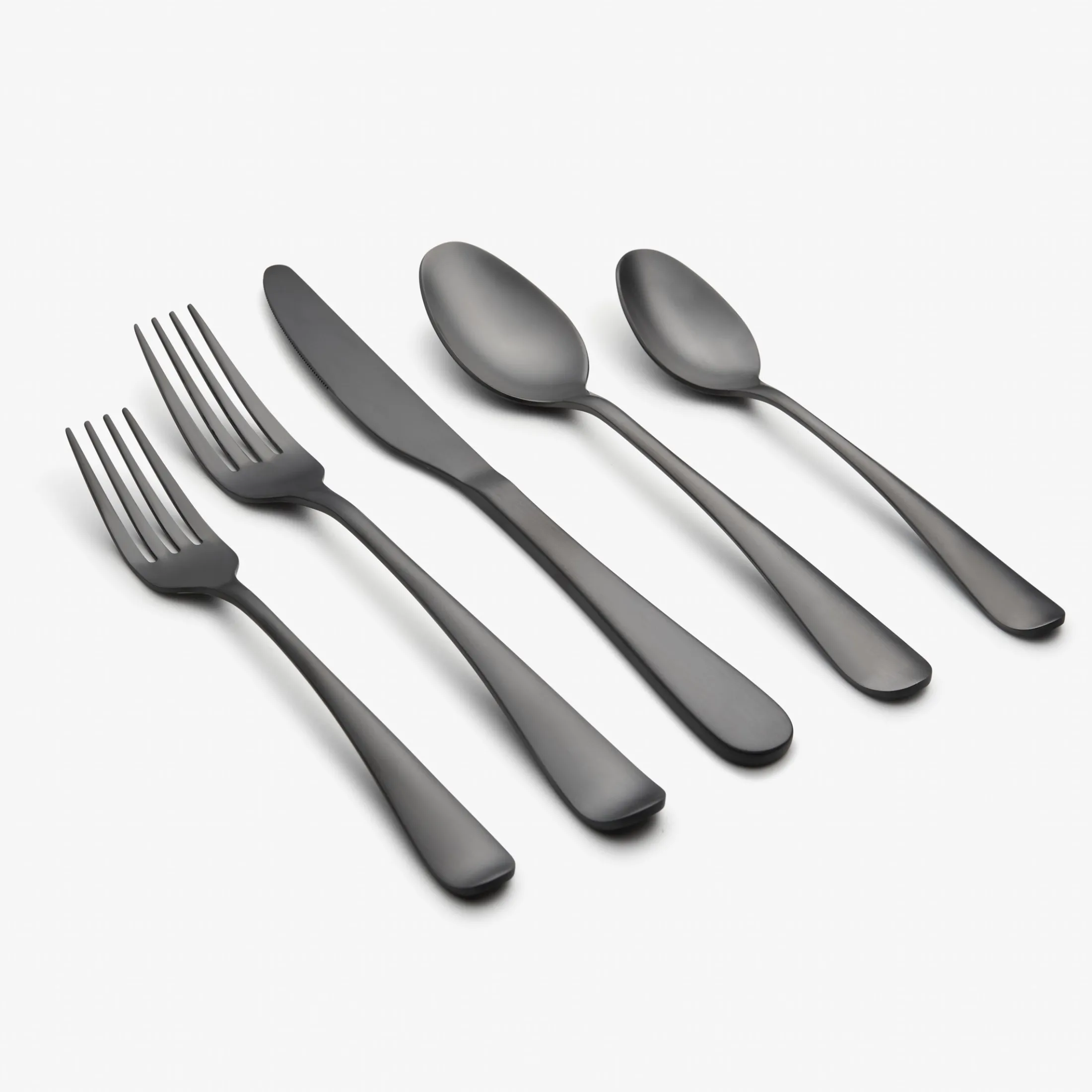Rhiannon Black Satin 45-Piece Flatware Set