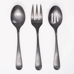 Rhiannon Black Satin 3-Piece Hostess Set