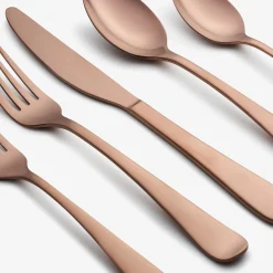 Rhiannon Copper Satin 20-Piece Flatware Set