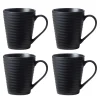 Ridge Black Mugs, Set of 4