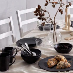 Ridge Black Mugs, Set of 4
