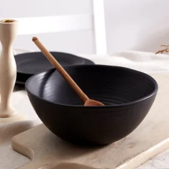 Ridge Black 12-Piece Dinnerware Set