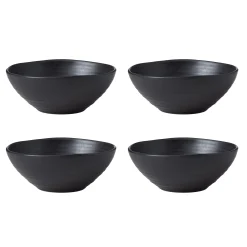 Ridge Black 12-Piece Dinnerware Set